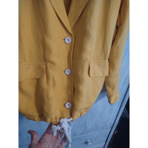 J. Jill  linen tie rope  jacket Yellow Boho Beachy Summer xs - Picture 5 of 9